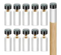 ZINGSURE Kit de remplacement de pointes de queue de billard - Embouts de bâton de billard à visser avec embouts blancs, pas de colle/pince nécessaire, 12 mm et 13 mm (5 pièces chacune) | Accessoires