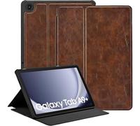 Zinibri Coque Étui Compatible avec Samsung Galaxy Tab A9 Plus/ A9+ 5G Tablette 11 Pouces 2023 SM-X210/X216/X218 Etui Housse de Protection Cuir PU Support Fin Case Cover Veille/Réveil Auto,Brun Foncé
