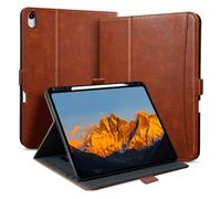 Zinibri Coque Étui pour iPad Air 13 Pouces M4/M3/M2 (2026/2025/2024) avec Porte-Stylo & Sangle & Poche,Etui Housse de Protection,Fermeture Magnétique,Pochette Support,Veille/Réveil Auto,Marron