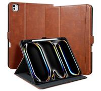 Zinibri Coque Étui pour iPad Pro 13 Pouces M5/M4 (2025/2024) avec Porte-Stylet Dragonne Poche,Etui Housse de Protection,Fermeture Magnétique,Multi Angle Support,Veille/Réveil Auto,Marron