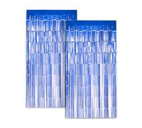Zink Lot de 2 Rideaux Bleus (10 x 20 cm) - Guirlandes pour photomatons, Anniversaires, Mariages, remises de diplômes et décorations de fêtes