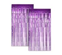 Zink Lot de 2 Rideaux de Fond en Feuille d'aluminium Violet (1 m x 2 m) - Guirlandes pour photomaton, Anniversaire, Mariage, Remise de diplôme, décorations de fêtes