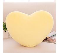 Zinsale Coton Forme de Coeur Peluche Coussins Coussin de Soutien du Dos Coussin décoratif (Jaune)