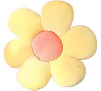 Zinsale Oreiller de Sol à Fleurs Mignon Coussin de décoration Indie Oreiller pour Filles Jouets en Peluche pour Enfants Lecture de Coin pour Regarder la télévision (Jaune, 40cm)
