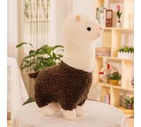 Zinsale Oreiller en peluche en alpaga mignon en forme de mouton (marron, 80 cm)
