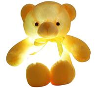 Zinsale Ours Animal en Peluche 7 Couleurs Lumière Changeante Ours en Peluche Jouet Oreiller LED Lumineux Lumière de Nuit pour Enfants de Couchage (Yellow)