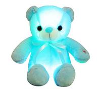 Zinsale Ours Animal en Peluche 7 Couleurs Lumière Changeante Ours en Peluche Jouet Oreiller LED Lumineux Lumière de Nuit pour Enfants de Couchage (Blue)