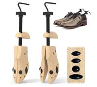 Zinueen Chuhspanner Chausse-pied réglable en 4 directions pour homme et femme, avec chausse-pied en bois, pour un ajustement optimal et un entretien des chaussures, Marron brun, S:damen Eu 34-40