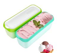 Zinueen Lot de 2 Bac a Glace Maison 1,5 L Réutilisables Sans BPA - Empilables, Hermétiques, pour Sorbet, Yaourt & Desserts - Congélateur & Frigo