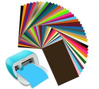 Zinueen Lot de 40 films de transfert thermique intelligents en vinyle Cricut Joy - 14cmx30,5cm - Iron On Vinyl HTV - Sans tapis de découpe - Smart Iron on - Film vinyle traceur - Autocollant -