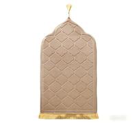 Zinueen Seccade - Tapis de prière rembourré - Style turc - Tapis de prière doux et épais pour Ramadan, cadeau de Umra, Tespih Islam, tapis de prière à emporter, Namazlik (65 x 110 cm) (beige)