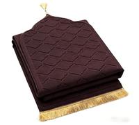 Zinueen Seccade - Tapis de prière rembourré - Style turc - Tapis de prière doux et épais pour Ramadan, cadeau de Umra, Tespih Islam, tapis de prière à emporter, Namazlik (65 x 110 cm) (marron foncé)