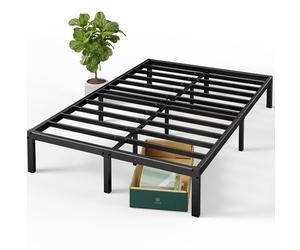 Zinus Elias Cama 150x190 cm - Altura 36 cm Con Almacenamiento Debajo de la Cama - Marco de la Cama de Plataforma de Metal - Negro