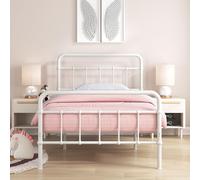 Zinus Florence 90 x 190 cm - 30 cm de hauter - Lit Simple - Cadre de lit plateforme en métal avec tête et pied de lit - Blanc