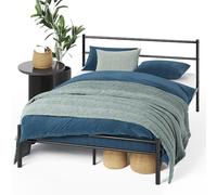 Zinus Geraldine lit 140 x 190 cm - 30 cm de hauter - Lit Double - Cadre de lit plateforme en métal avec tête et pied de lit - Noir