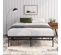 Zinus Justin Lit 140 x 200 cm - Hauteur 36 cm avec Espace de Rangement sous Le lit - Plateforme en métal - Noir