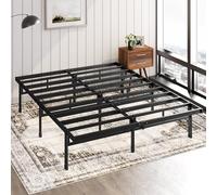 Zinus Justin Lit 150 x 190 cm - Hauteur 36 cm avec Rangement sous Le lit - Cadre de lit Plateforme en métal - Noir