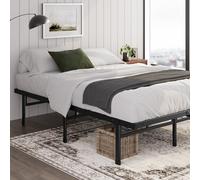 Zinus Justin Lit 90 x 190 cm - 36 cm de Hauteur avec Rangement sous Le lit - Lit Plateforme en métal - Noir