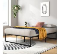 Zinus Lorelai Sommier 135 x 190 cm - Hauteur 36 cm - Base de lit Double en Acier - Lattes en métal - Montage Facile - Espace de Rangement - Noir