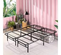 Zinus SmartBase Sommier 140x190 cm Pliable sans Montage - Cadre de Lit 2 Personnes en Métal avec Lattes - Hauteur 33 cm pour Rangement - Noir