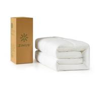 Zinus Surmatelas en Bambou 90 x 190 cm - Housse de Matelas matelassée avec surmatelas de 5 cm d'épaisseur - Lavable en Machine - Blanc