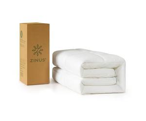 Zinus Surmatelas en Bambou 90 x 190 cm - Housse de Matelas matelassée avec surmatelas de 5 cm d'épaisseur - Lavable en Machine - Blanc