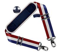 ZINZ 58" Bandoulière Universelle avec Rembourrage Fixe Ultra-épais et Double Boucles d'Équilibrage pour Sac de Voyage,Sac pour Ordinateur Portable, Sac à Bandoulière,Stripes-BuWRd