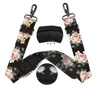 ZINZ 60" Sangle de Sac Universelle avec Coussin Respirant, Étui Ultra Épais, Bandoulière Réglable et Robuste pour Ordinateur Portable, Sport, Appareil Photo et Bien Plus,Fleur Noire