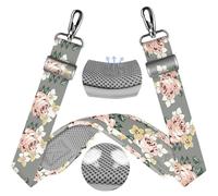 ZINZ 60" Sangle de Sac Universelle avec Coussin Respirant, Étui Ultra Épais, Bandoulière Réglable et Robuste pour Ordinateur Portable, Sport, Appareil Photo et Bien Plus,Fleur Grise