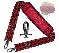 ZINZ 78" Bandoulière Universelle avec Rembourrage Fixe Ultra-épais et Double Boucles d'Équilibrage pour Sac de Voyage,Sac pour Ordinateur Portable, Sac à Bandoulière,Noir Rouge