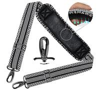 ZINZ 78" Bandoulière Universelle avec Rembourrage Fixe Ultra-épais et Double Boucles d'Équilibrage pour Sac de Voyage,Sac pour Ordinateur Portable, Sac à Bandoulière,Jacquard Noir et Blanc Us