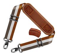 ZINZ 78" Bandoulière Universelle avec Rembourrage Fixe Ultra-épais et Double Boucles d'Équilibrage pour Sac de Voyage,Sac pour Ordinateur Portable, Sac à Bandoulière,Rayures-BrWGy