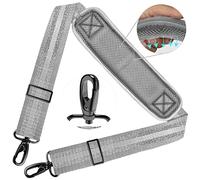 ZINZ 78" Bandoulière Universelle avec Rembourrage Fixe Ultra-épais et Double Boucles d'Équilibrage pour Sac de Voyage,Sac pour Ordinateur Portable, Sac à Bandoulière,Gris Argent