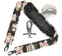 ZINZ 78" Bandoulière Universelle avec Rembourrage Fixe Ultra-épais et Double Boucles d'Équilibrage pour Sac de Voyage,Sac pour Ordinateur Portable, Sac à Bandoulière,Rose Noire Us