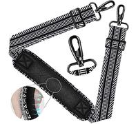 ZINZ Bandoulière 59" Sangle de Sac Universelle avec Coussinet Respirant Fixe Ultra-épais Bandoulière pour Sac d'ordinateur Portable Sac de Sport à bandoulière et Plus -Jacquard Blanc Noir