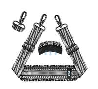 ZINZ Bandoulière Ceinture de Sac 75" avec Coussinet Fixe et Doubles Boucles équilibrées -Jacquard Blanc Noir