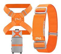 ZINZ Lot de 2 Sangles élastiques pour Bagages et élastiques pour Valise, Accessoires de Voyage réglables pour Ceinture de Sac -Orange