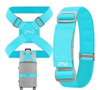 ZINZ Lot de 2 Sangles élastiques pour Bagages et élastiques pour Valise, Accessoires de Voyage réglables pour Ceinture de Sac -Bleu Clair