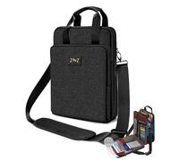 ZINZ Sac à bandoulière pour ordinateur portable de 12,3 à 13" avec compartiment extensible et compartiment pour objets de valeur - Noir