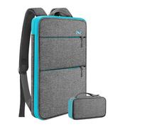 ZINZ Sac à Dos de Voyage pour Ordinateur Portable avec Petite Pochette pour Ordinateurs 15-16 pouces, Sac Slim et Extensible pour études, Travail et Trajets (Unisex),Gris clair-Bleu