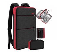 ZINZ Sac à Dos de Voyage pour Ordinateur Portable avec Petite Pochette pour Ordinateurs 15-16 pouces, Sac Slim et Extensible pour études, Travail et Trajets (Unisex),Noir-Rouge