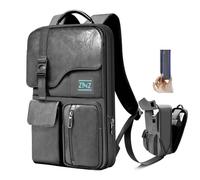 ZINZ Sac à Dos Fin et Extensible pour Ordinateur Portable 15,6 Pouces, Résistant à l'eau, Antivol, pour Homme et Femme,Gris US