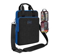 ZINZ Sacoche à bandoulière pour ordinateur portable 12,9-13" - Capacité variable et sangle - Housse de transport pour objets de valeur et compartiments pour ordinateur portable - Respectueux de l'environnement et résistant à l'eau - Noir/bleu