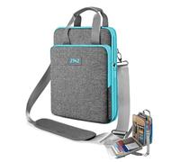 ZINZ Sacoche pour Ordinateur Portable 12,3-13, Sac à Bandoulière Extensible avec Compartiment pour Objets de Valeur, Compatible MacBook Neo/Air/Pro 13", iPad 12,9"/13"/11",，Bord gris-bleu