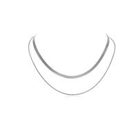 Zinzin Collier chaîne serpent plaqué argent, double couche, simple, empilable, accessoire de mode pour femme