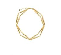 Zinzin Collier ras du cou épais plaqué or 18 carats, collier ras du cou double couche en or élégant et empilable pour adolescentes et femmes, no, ABS, Zircon