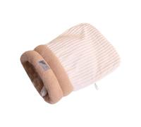 Ziociura Sac de Sommeil Chatière Confortable Lit pour Chat en Coton Doux Peluche Auto-Chauffant Design Semi-Clos Enveloppe Adaptée pour Chats d'Intérieur, L White