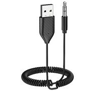 ZIOCOM Adaptateur Jack Bluetooth 5.2 pour Voiture Récepteur, Adaptateur Bluetooth avec Microphone pour la Diffusion de Musique et Les appels Mains Libres pour autoradio et Haut-parleurs domestiques