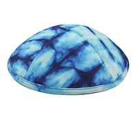 Zion Judaica Deluxe Tie Dye Kippah Lot de 4 kippah avec clips inclus, Bleu abstrait, taille unique