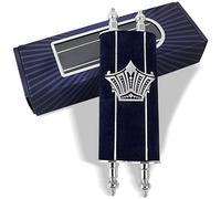 Zion Judaica Petit rouleau complet de Torah avec couverture 20,3 cm Écriture complète Sefer Torah avec voyelles et Trop Simchat Tohrah Judaica Cadeau pour Bar/Bat Mitzvah Torah Pratique à la lecture